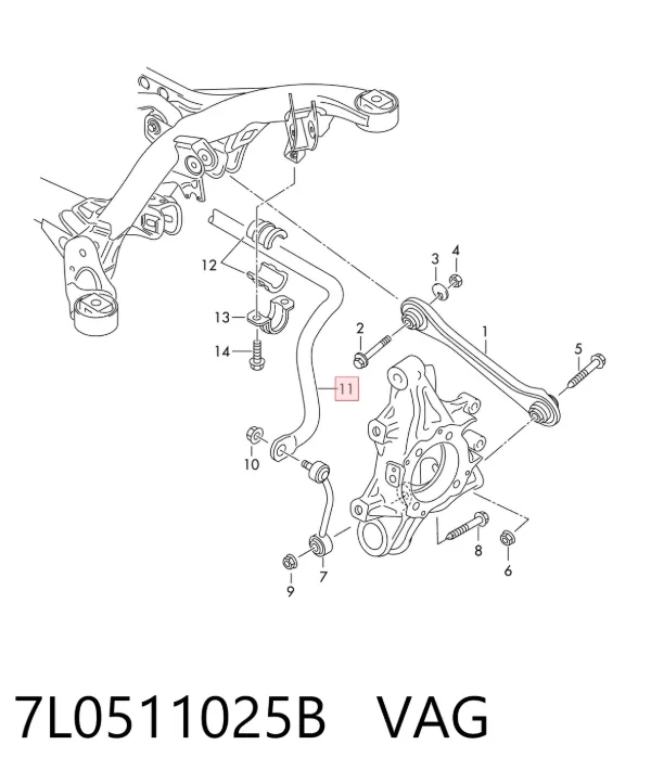 Stabilizator tylny 7L0511025B VAG