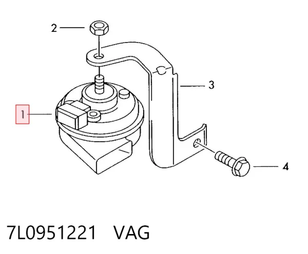 Sygnał dźwiękowy (klakson) 7L0951221 VAG