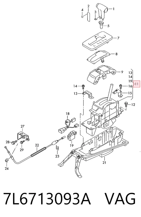Mechanizm zmiany biegów (cięgno) Volkswagen Touareg I