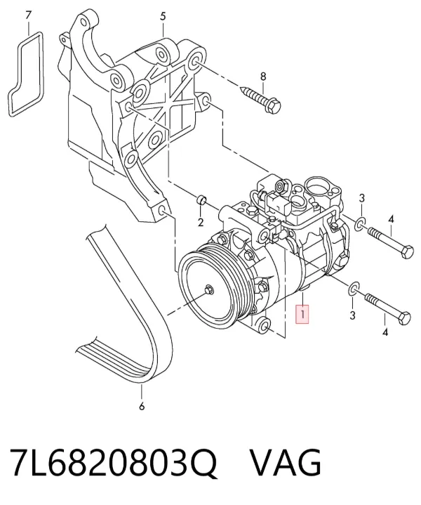 Sprężarka klimatyzacji 7L6820803Q VAG