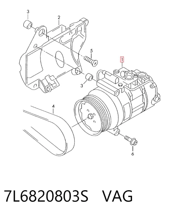 Sprężarka klimatyzacji 7L6820803S VAG