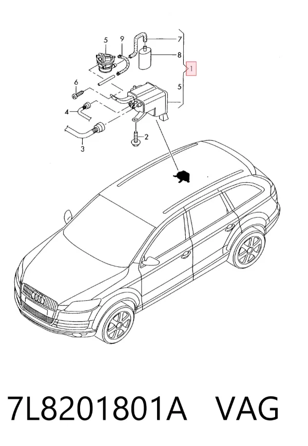 POCHŁANIACZ PAR PALIWA 7L8201801A VAG
