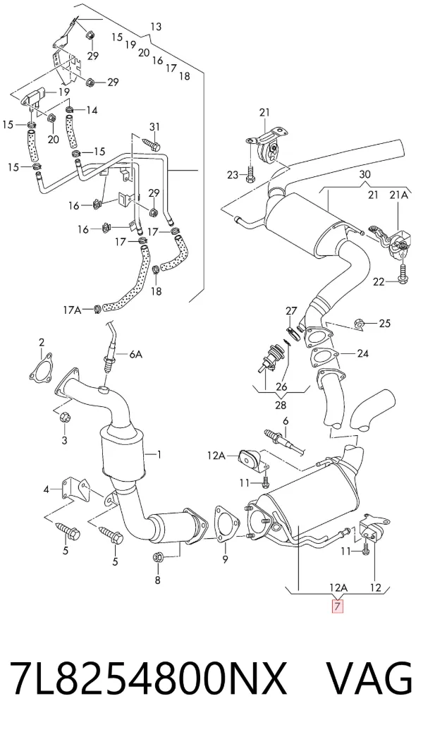 Filtr cząstek stałych układu wydechowego 7L8254800NX VAG