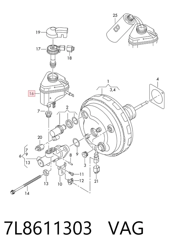 Zbiorniczek głównego cylindra hamulcowego (płynu hamulcowego) Audi Q7 4LB