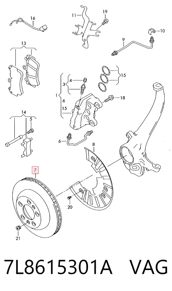 Tarcza hamulcowa przednia 7L8615301A VAG