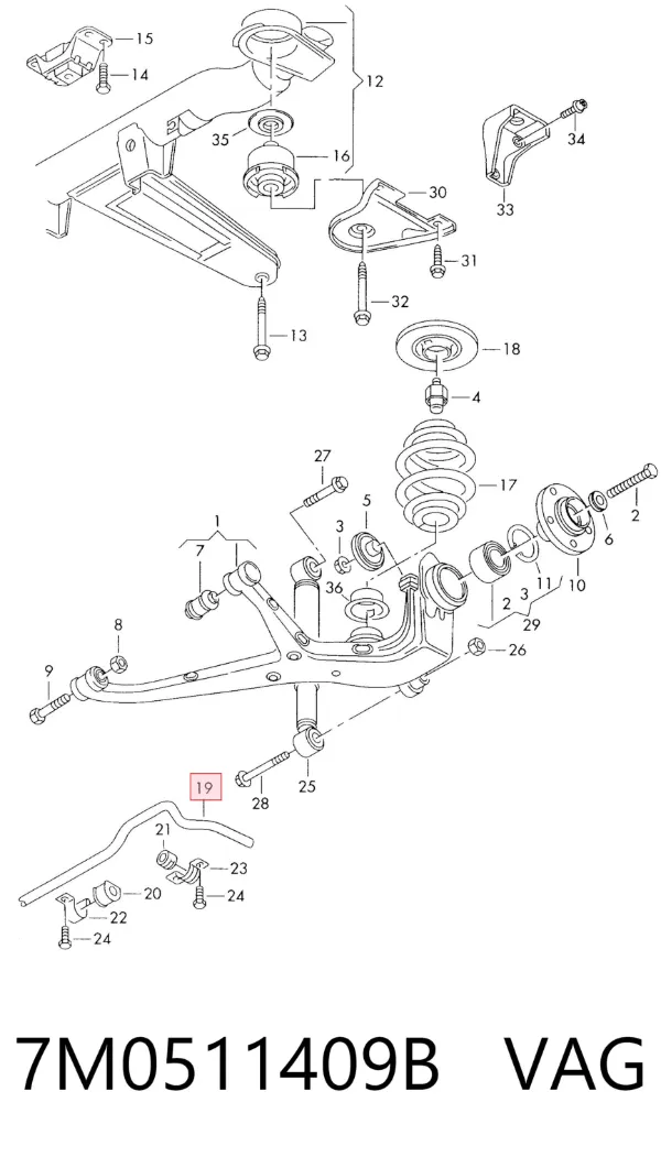Stabilizator tylny Volkswagen Sharan I