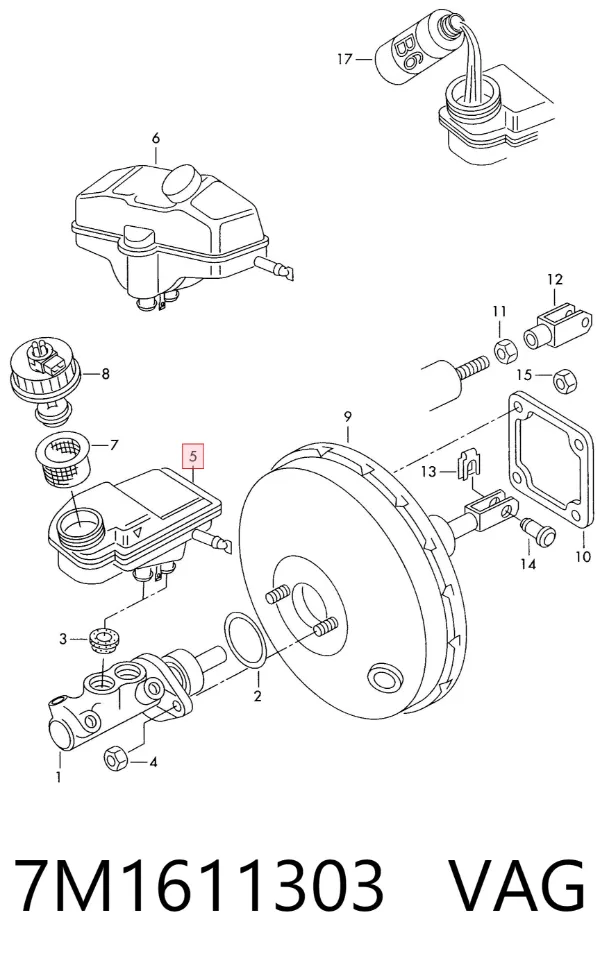Zbiorniczek głównego cylindra hamulcowego (płynu hamulcowego) Seat Alhambra 7V8, 7V9