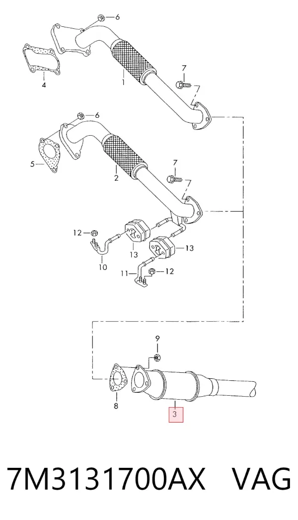 Konwerter-katalizator 7M3131700AX VAG