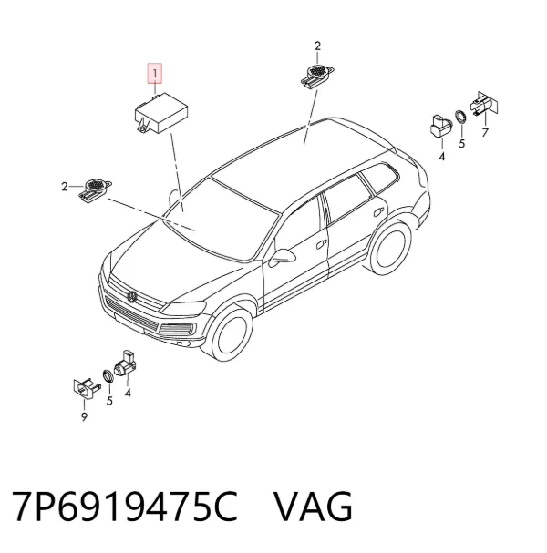 Sterownik czujnika parkowania 7P6919475C VAG