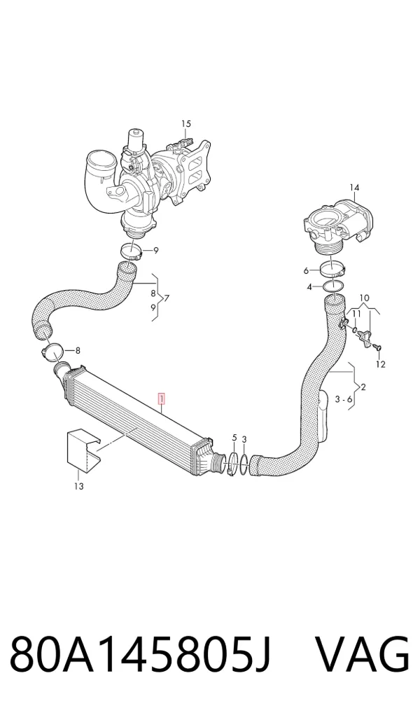 Chłodnica intercoolera 80A145805J VAG