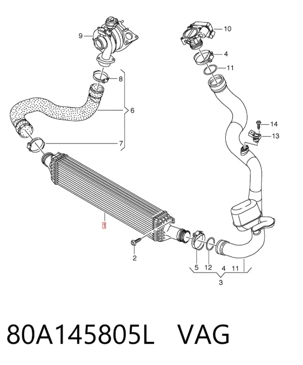 Chłodnica intercoolera 80A145805L VAG
