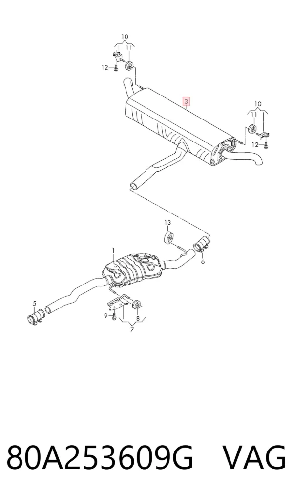 Tłumik, tylna część Audi Q5 FYB, FYG