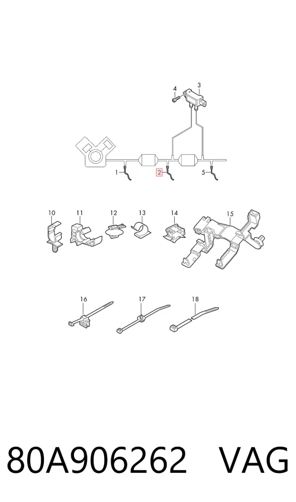 Sonda lambda czujnik tlenu po katalizatorze 80A906262 VAG