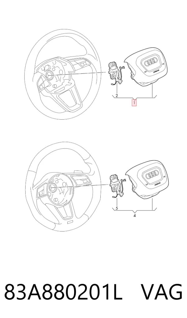 Poduszka powietrzna (Airbag) kierowcy 83A880201L VAG