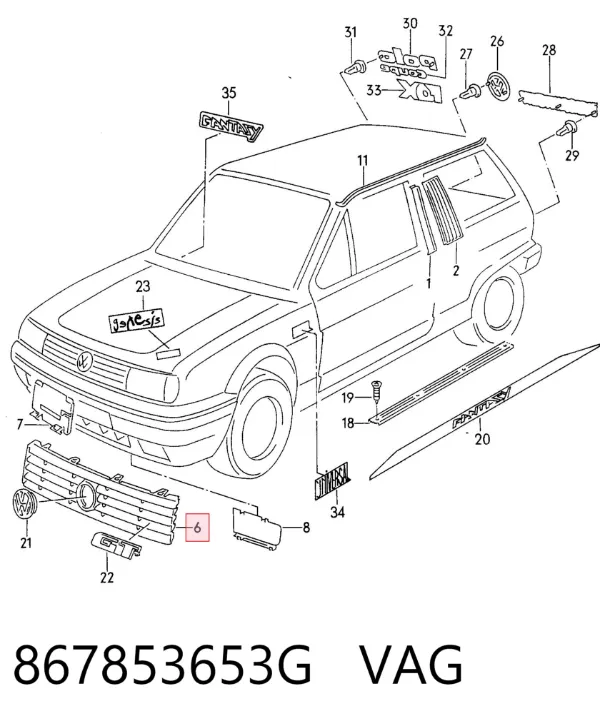 Atrapa chłodnicy Volkswagen Polo II