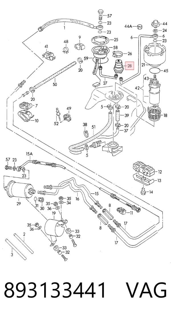 Akumulator hydrauliczny układu zasilania 893133441 VAG
