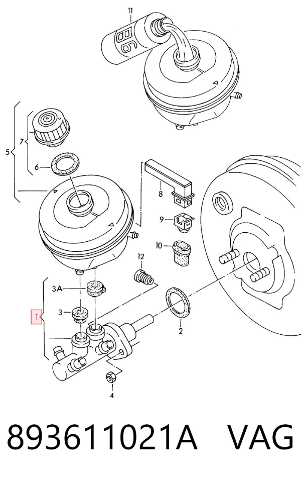 Główny cylinder hamulców 893611021A VAG