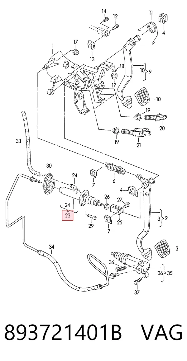 Cylinder sprzęgła główny 893721401B VAG