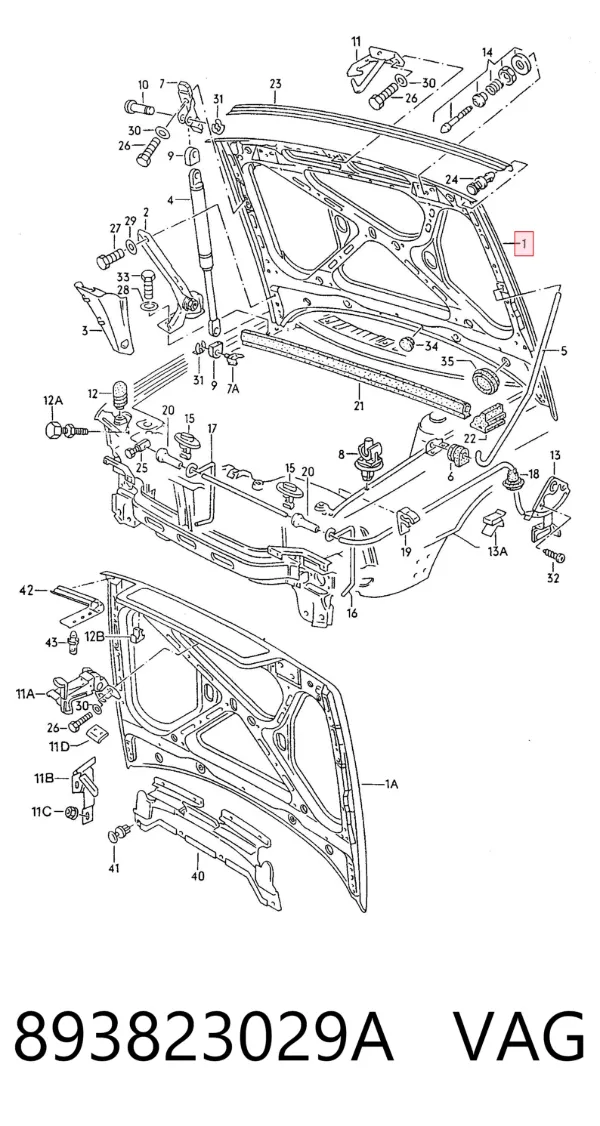 Maska silnika Audi 80 B3
