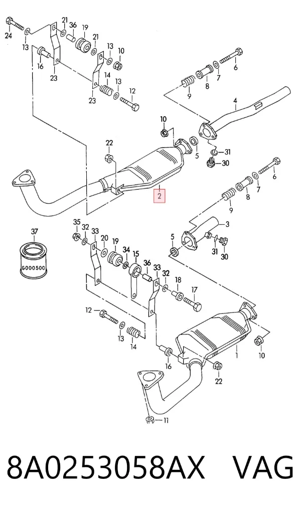 Konwerter-katalizator 8A0253058AX VAG