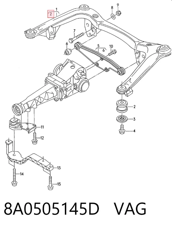 Silentblock tylnej belki 8A0505145D VAG