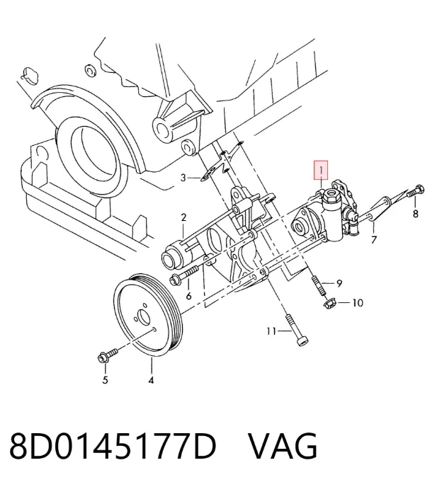 Pompa wspomagania hydraulicznego kierownicy 8D0145177D VAG