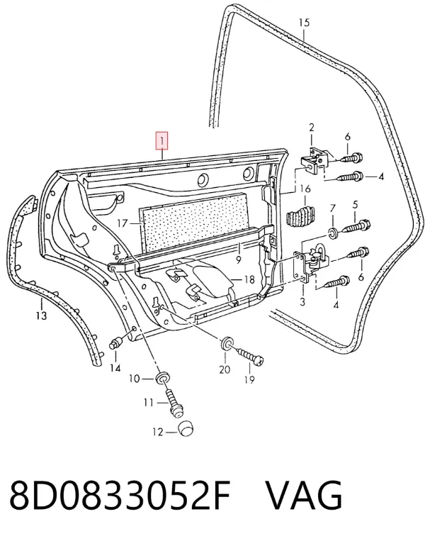 Drzwi tylne prawe Audi A4 B5