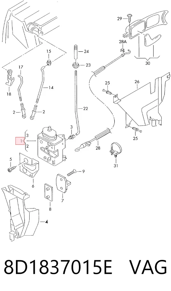 Zamek drzwi przednich lewych Audi A4 B5