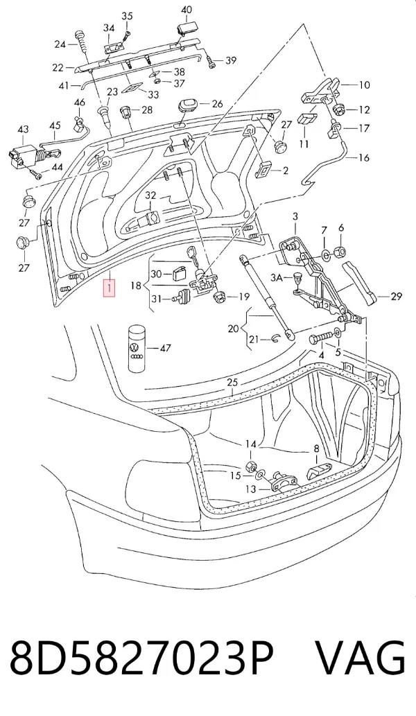 Klapa bagażnika Audi A4 B5