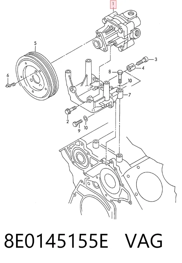 Pompa wspomagania hydraulicznego kierownicy 8E0145155E VAG