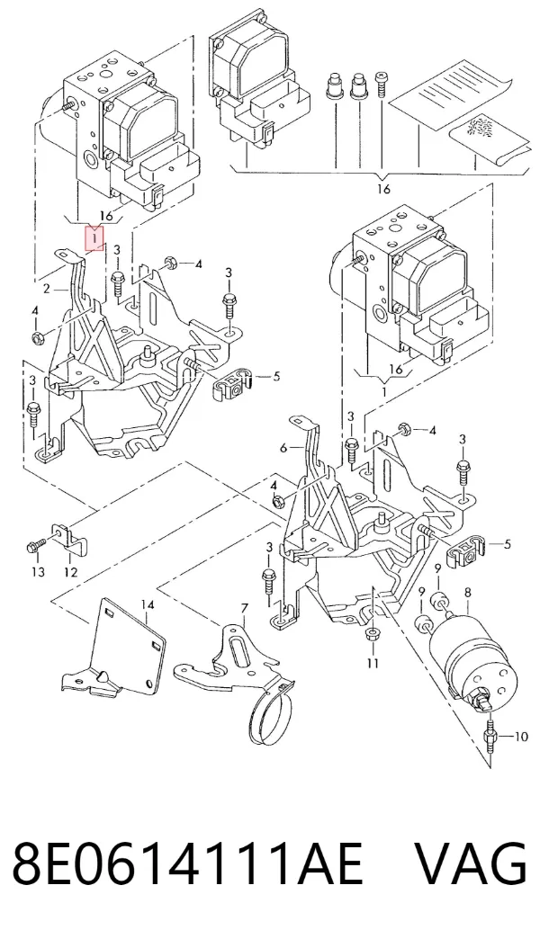 Sterownik ABS  hydrauliczny 8E0614111AE VAG