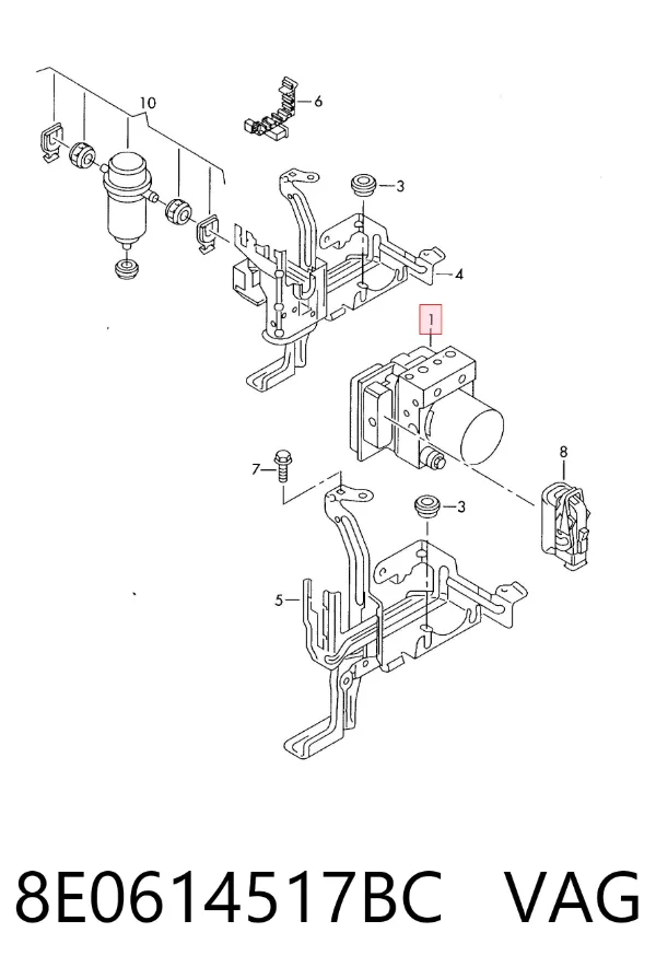 Sterownik ABS  hydrauliczny 8E0614517BC VAG