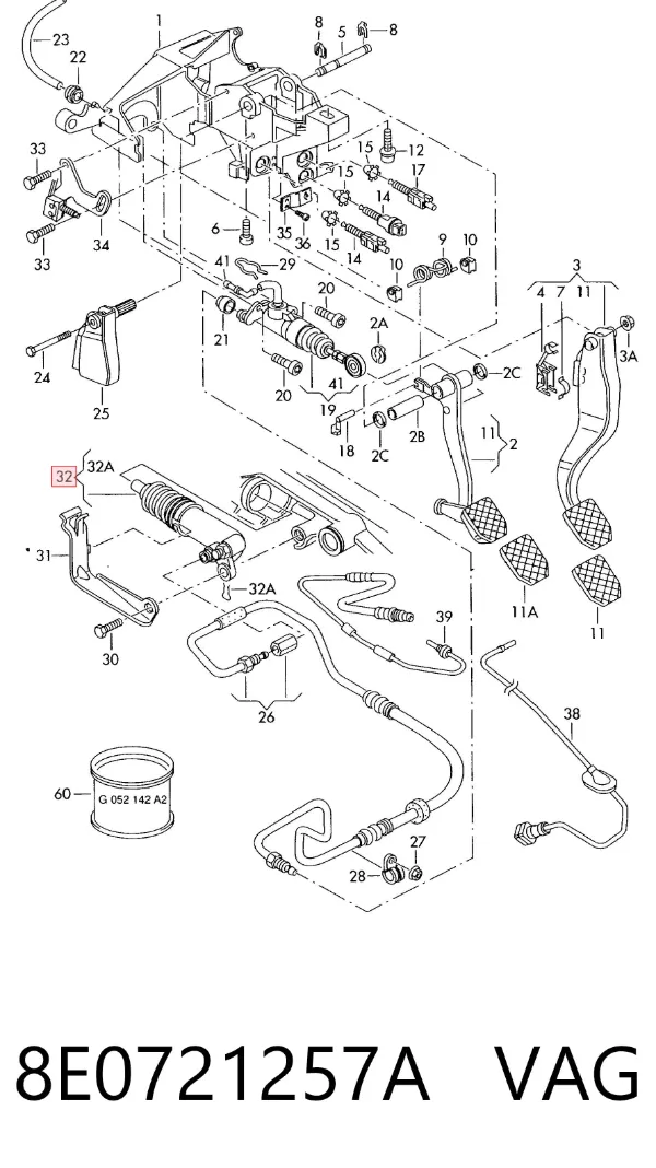 Cylinder roboczy sprzęgła 8E0721257A VAG