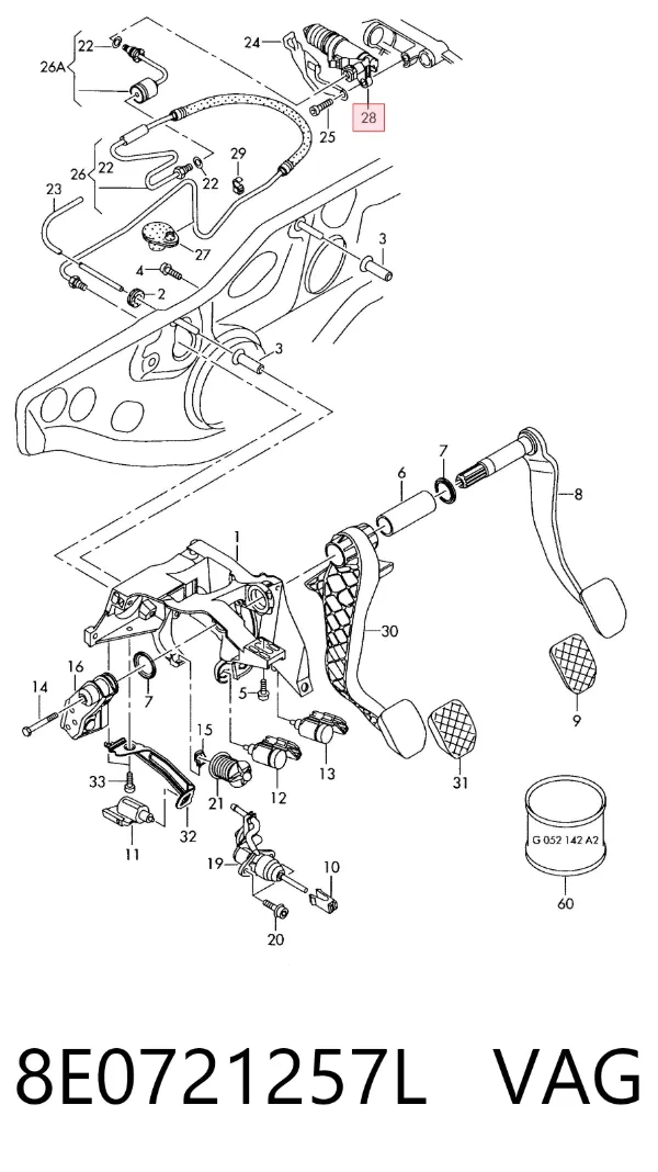 Cylinder roboczy sprzęgła 8E0721257L VAG
