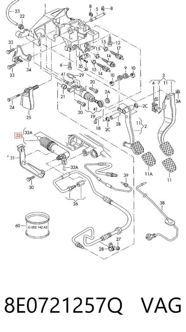 Cylinder roboczy sprzęgła 8E0721257Q VAG