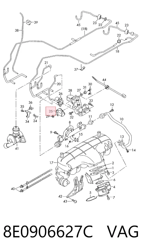 Zawór elektromagnetyczny regulacji klapy EGR 8E0906627C VAG