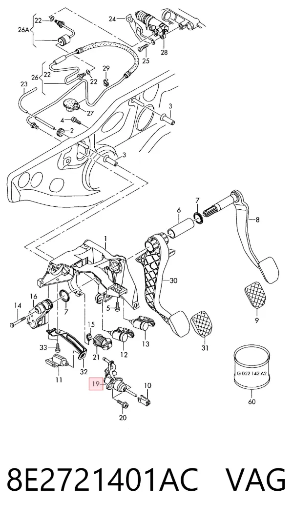 Cylinder sprzęgła główny 8E2721401AC VAG