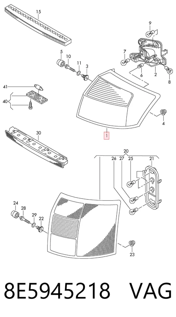 Lampa zespolona tylna prawa 8E5945218 VAG
