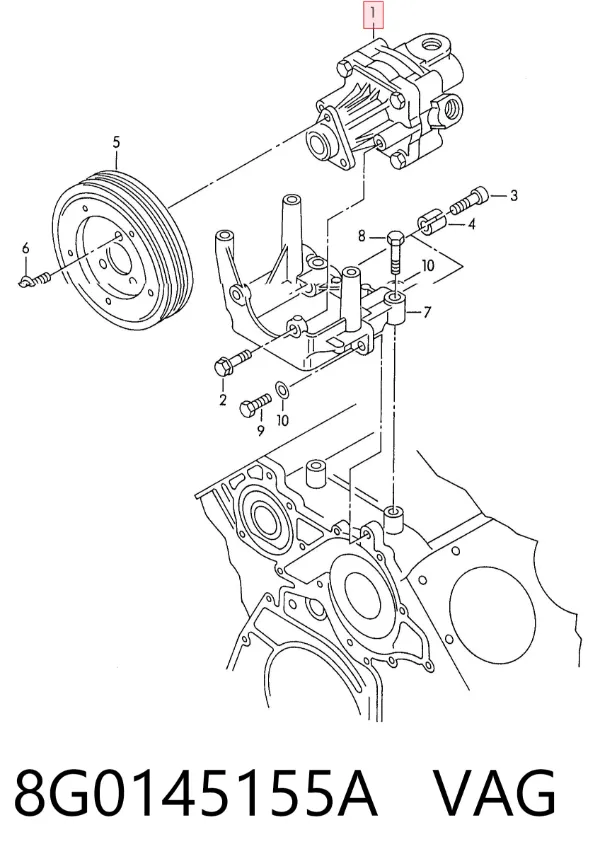 Pompa wspomagania hydraulicznego kierownicy 8G0145155A VAG