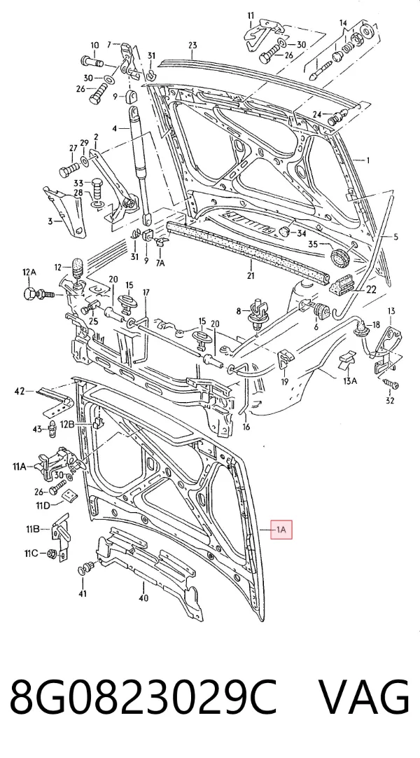 Maska silnika Audi 80 B4