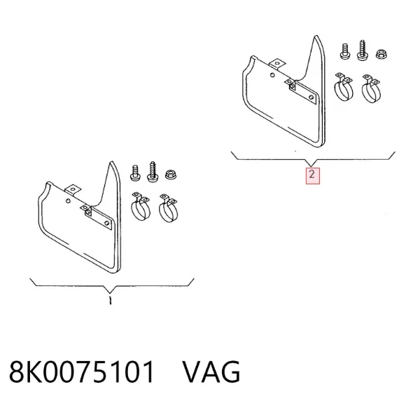 Chlapacze tylne, komplet Audi A4 B8