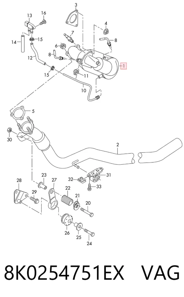 Filtr cząstek stałych układu wydechowego 8K0254751EX VAG