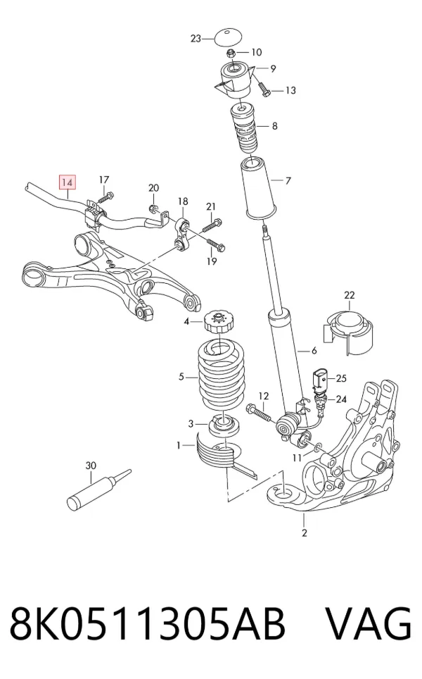 Stabilizator tylny 8K0511305AB VAG