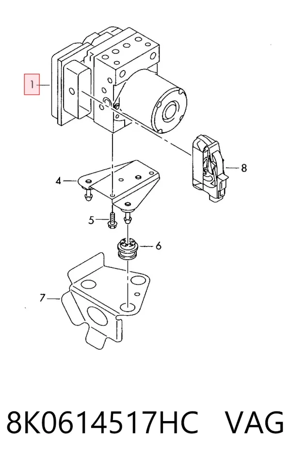Sterownik ABS  hydrauliczny 8K0614517HC VAG
