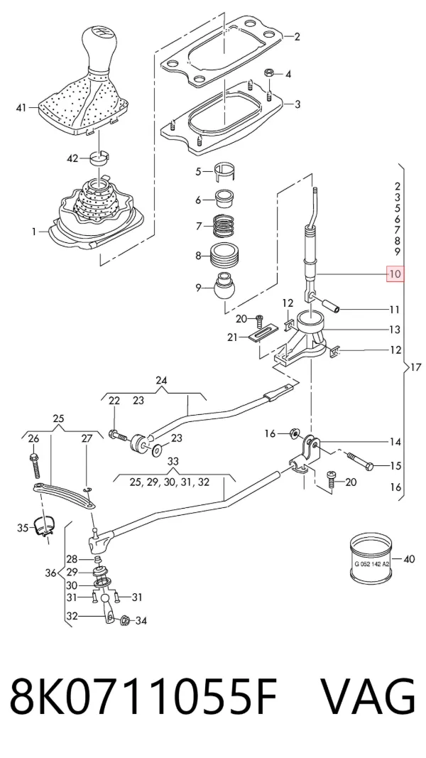 Mechanizm zmiany biegów (cięgno) Audi A5 8T3