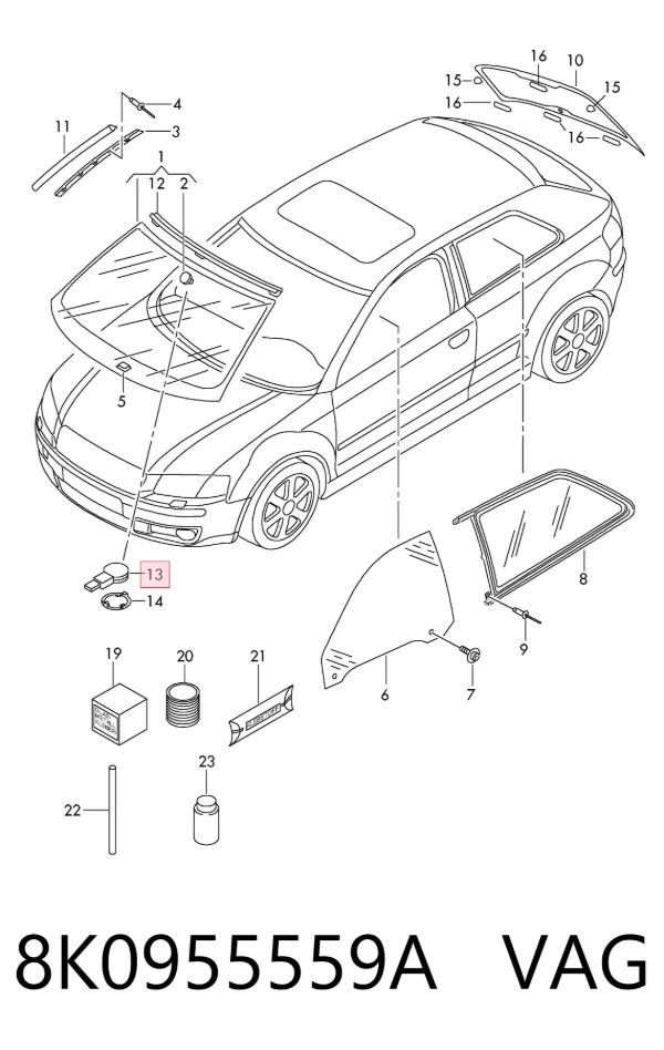 Czujnik deszczu 8K0955559A VAG