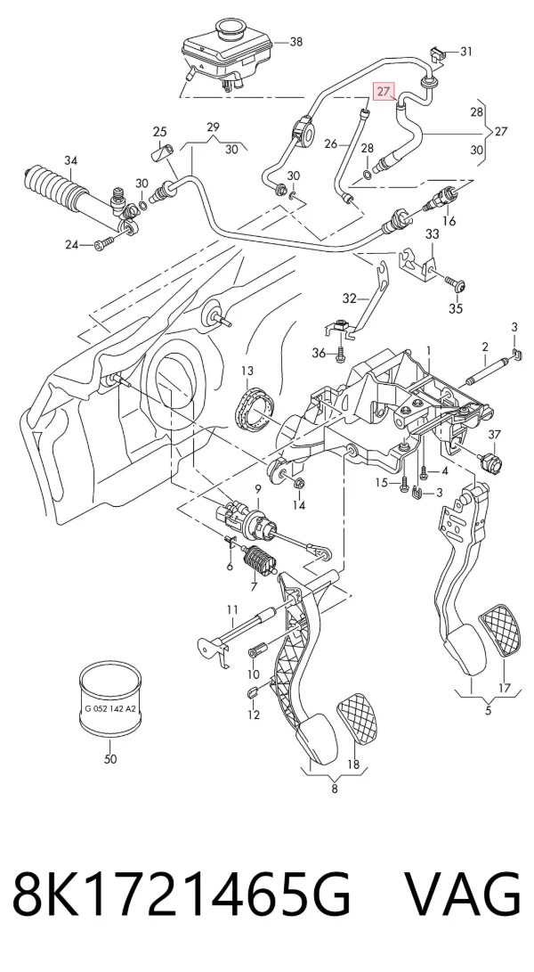 Przewód sprzęgła Audi A4 B8