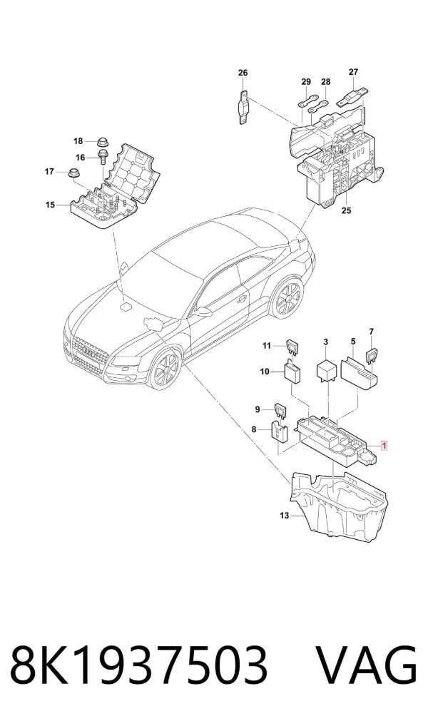 Skrzynka bezpieczników Audi A4 B8