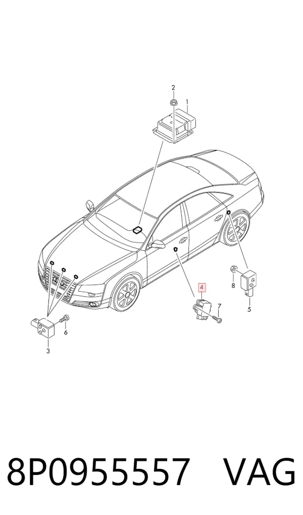 Czujnik AIRBAG przedni 8P0955557 VAG