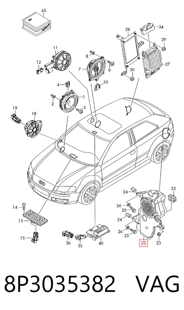 Subwoofer 8P3035382 VAG